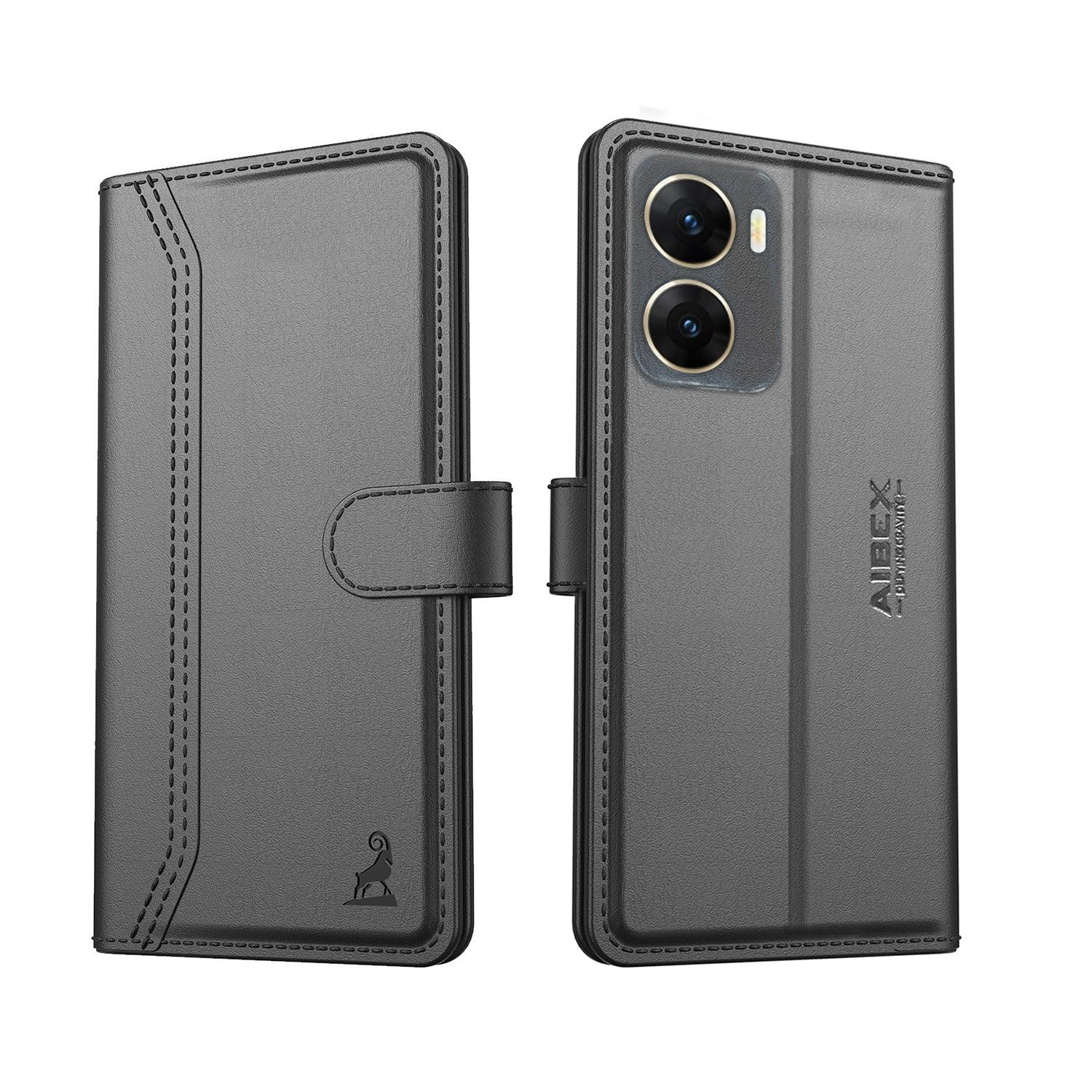 Vivo V29E 5G Aibex PU Leather Flip Cover Foldable Stand & Pocket Magnetic Closure - Aibex