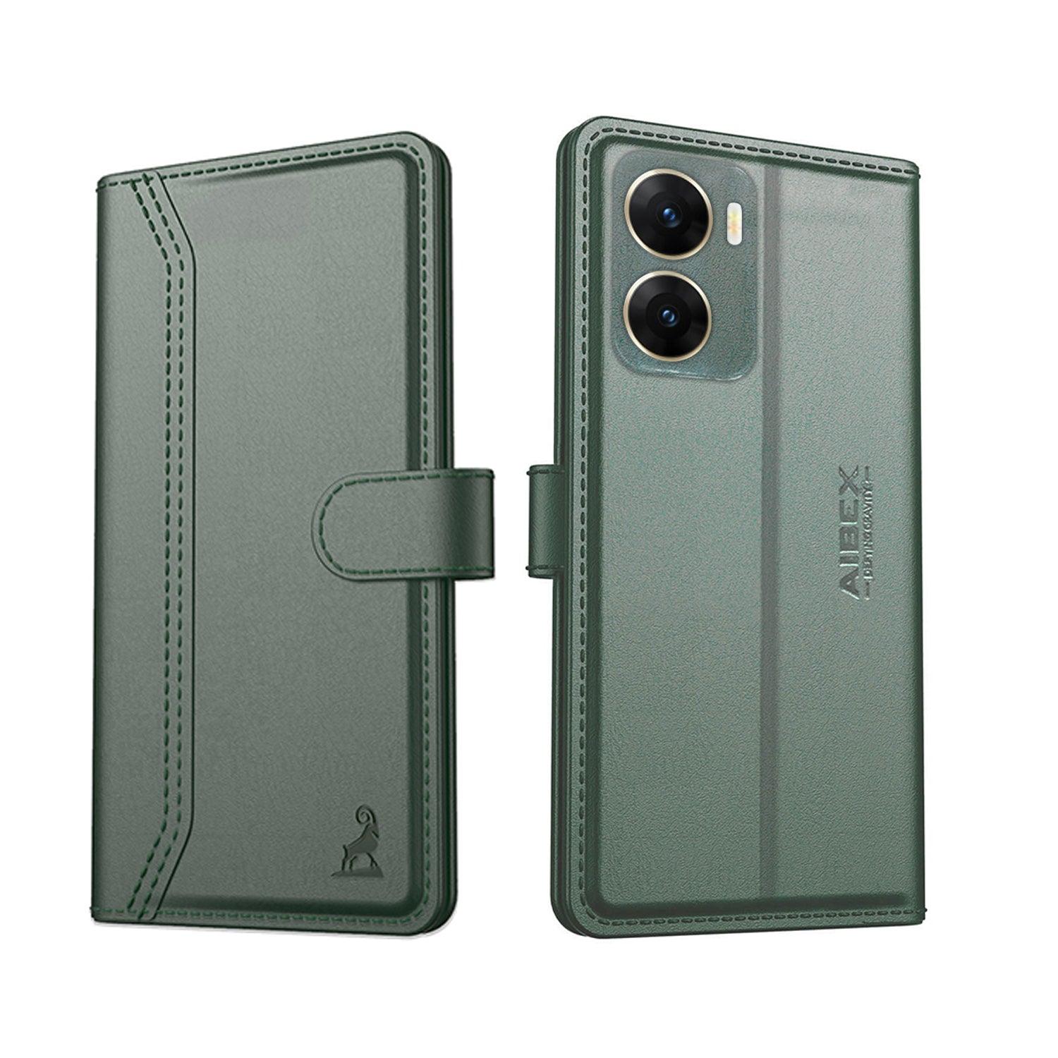 Vivo V29E 5G Aibex PU Leather Flip Cover Foldable Stand & Pocket Magnetic Closure - Aibex