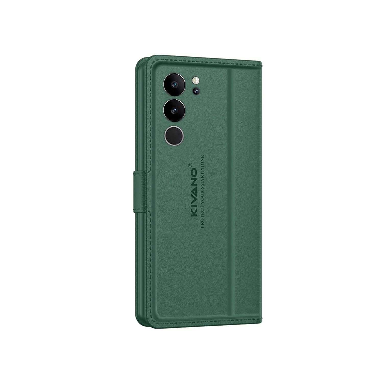 Leather Wallet Case for Vivo V29 Pro 5G / Vivo V29 5G ?Stylish Flip Folio Cover with Card Holder, Stand -KIVANO LUXE - Aibex