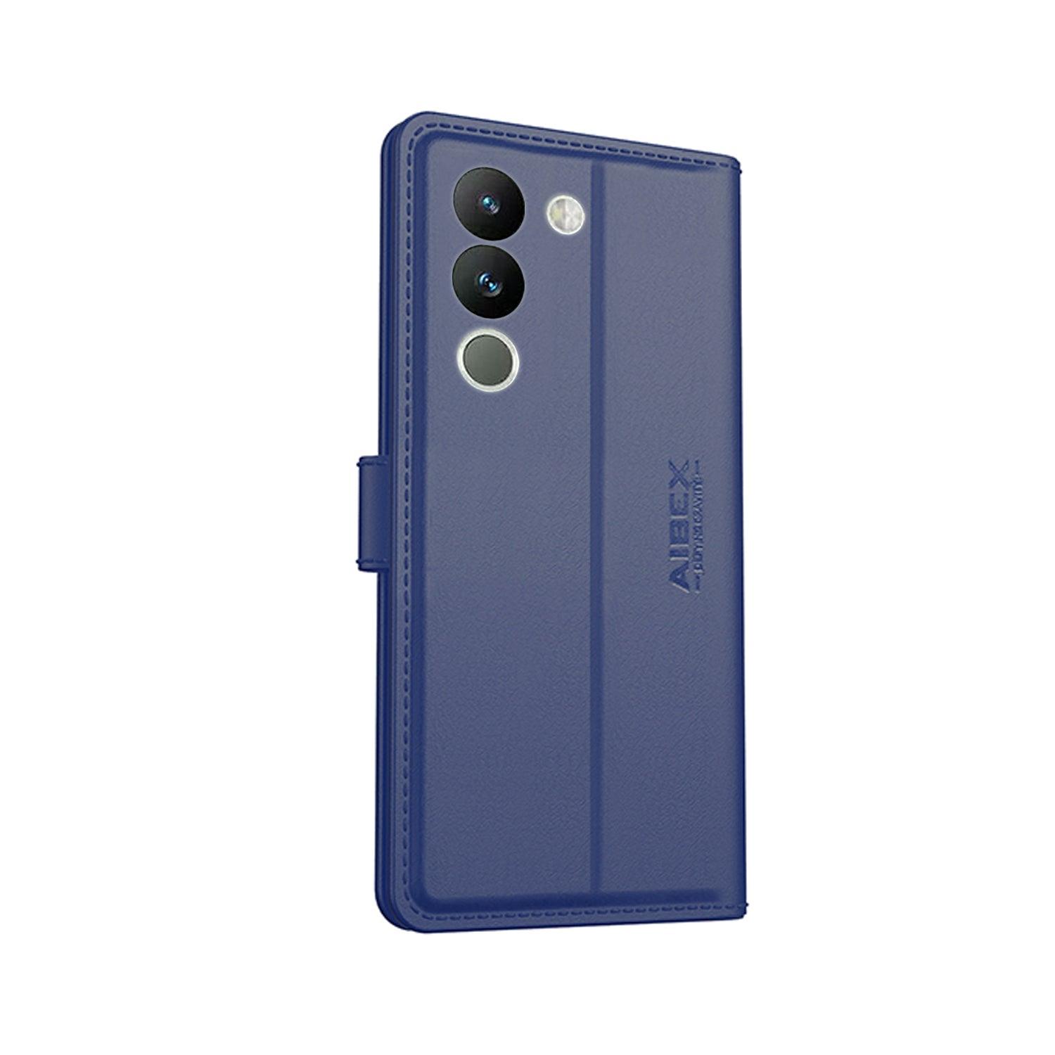 Vivo Y200 Aibex PU Leather Flip Cover Foldable Stand & Pocket Magnetic Closure - Aibex