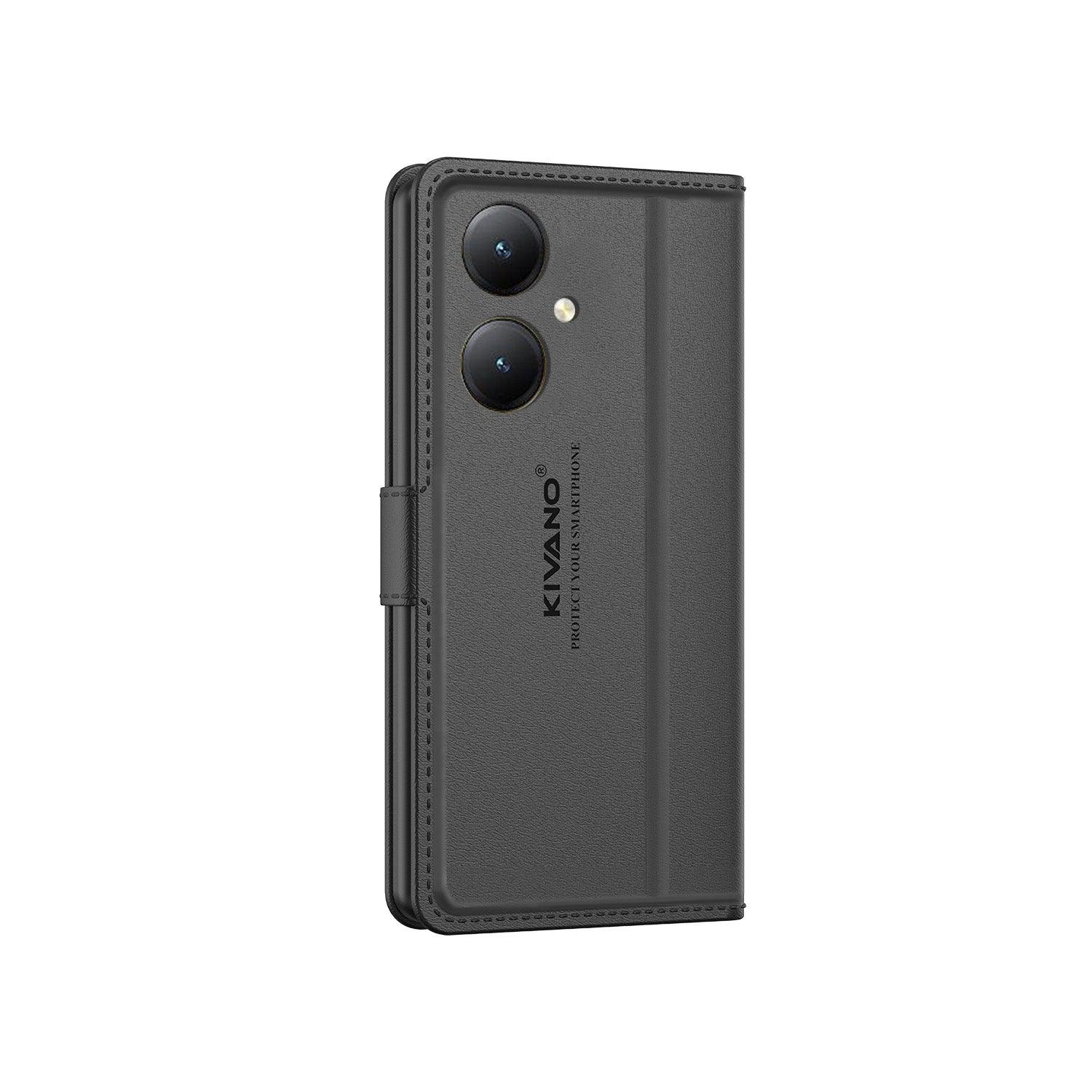 Leather Wallet Case for Vivo Y27 4G ?Stylish Flip Folio Cover with Card Holder, Stand -KIVANO LUXE - Aibex