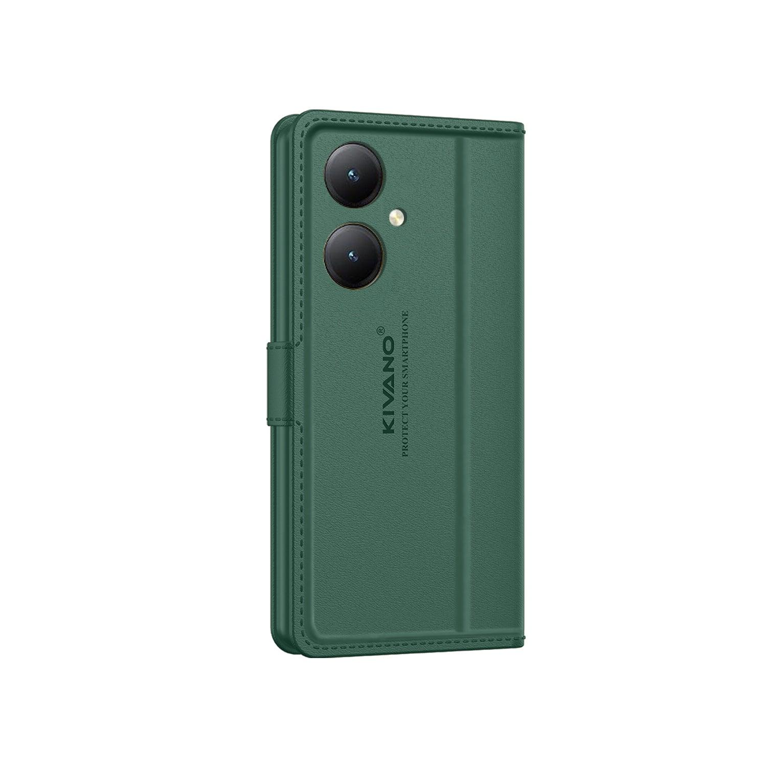 Leather Wallet Case for Vivo Y27 4G ?Stylish Flip Folio Cover with Card Holder, Stand -KIVANO LUXE - Aibex