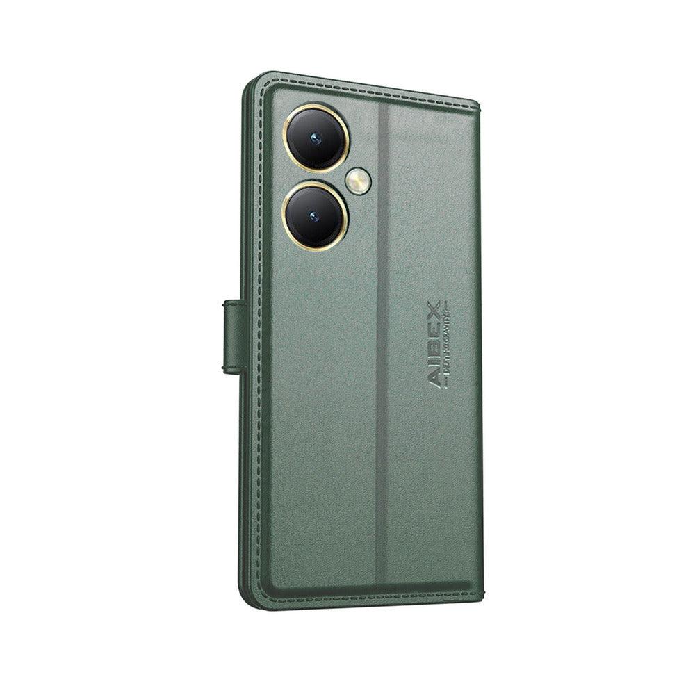 Vivo Y27 4G Aibex PU Leather Flip Cover Foldable Stand & Pocket Magnetic Closure - Aibex