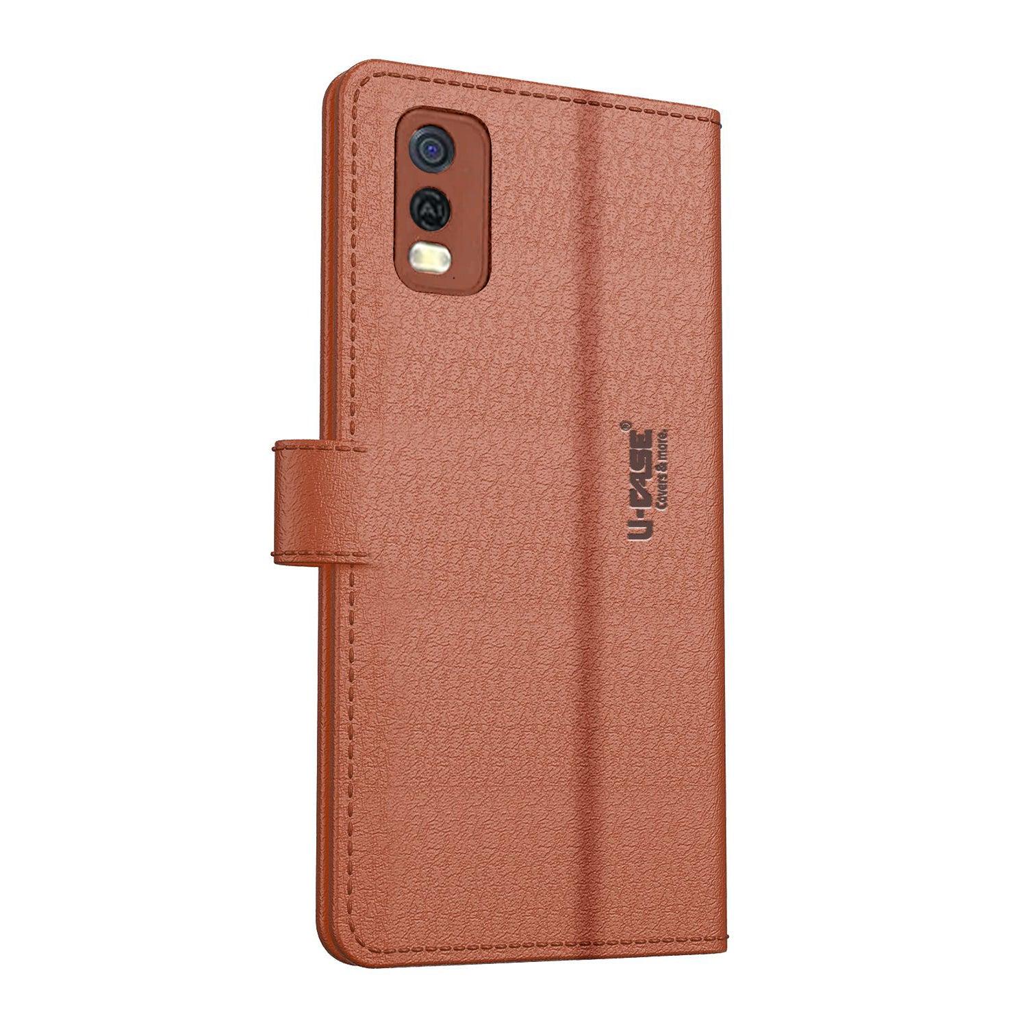 U-CASE Flip Cover for Vivo Y3s Vegan Foldable Stand & Pocket Magnetic Closure - Aibex