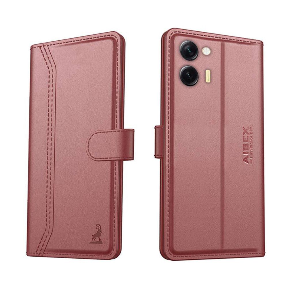 Vivo Y36 4G Aibex PU Leather Flip Cover Foldable Stand & Pocket Magnetic Closure - Aibex