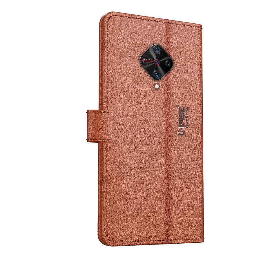 U-CASE Flip Cover for Vivo S1 Pro Vegan Foldable Stand & Pocket Magnetic Closure - Aibex