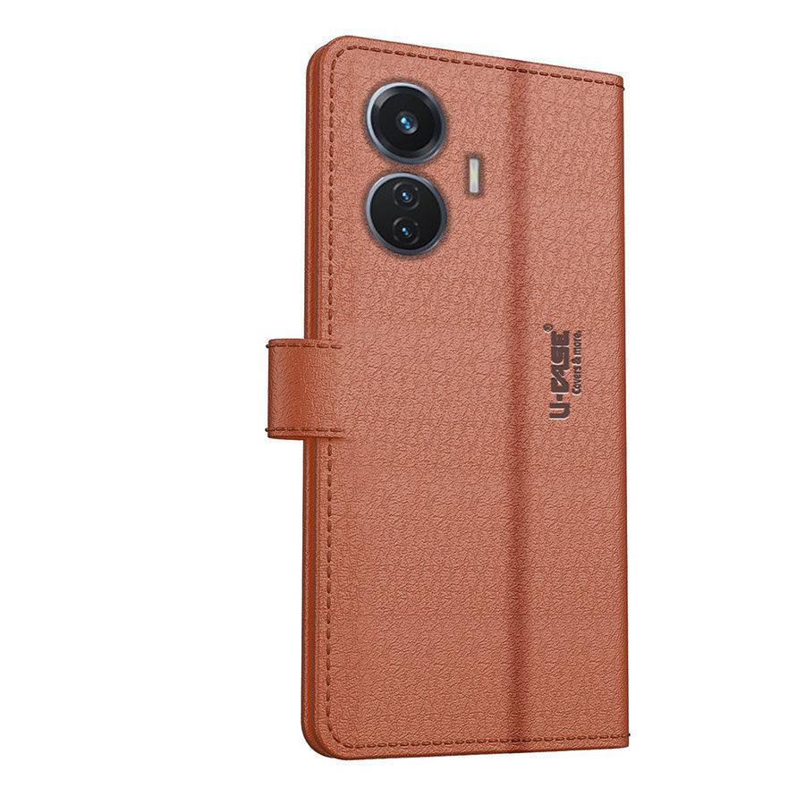 U-CASE Flip Cover for Vivo T1 Pro Vegan Foldable Stand & Pocket Magnetic Closure - Aibex