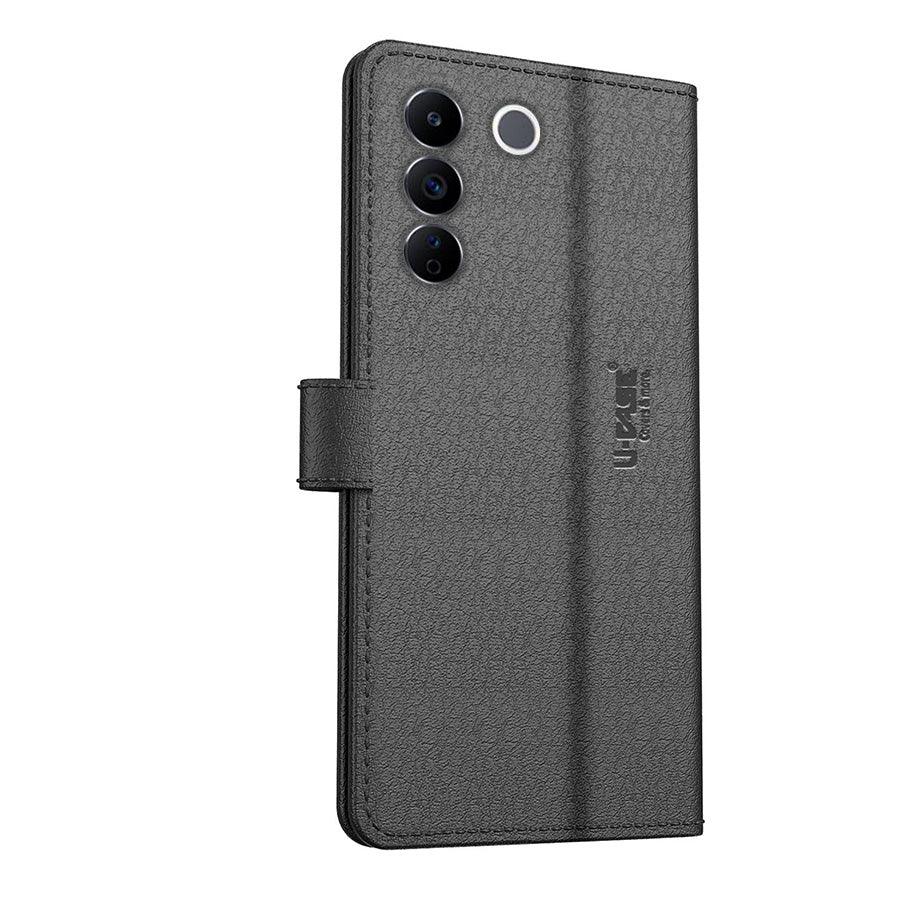 U-CASE Flip Cover for Vivo V27e Vegan Foldable Stand & Pocket Magnetic Closure - Aibex
