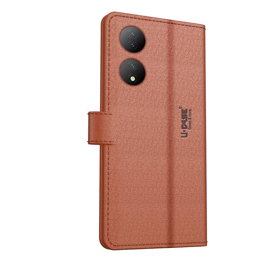 U-CASE Flip Cover for Vivo Y100/ Vivo T2 5G Vegan Foldable Stand & Pocket Magnetic Closure - Aibex