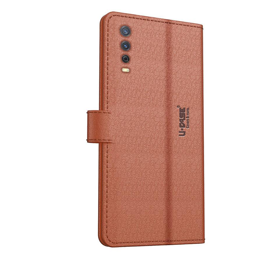 U-CASE Flip Cover for Vivo Y12s Vegan Foldable Stand & Pocket Magnetic Closure - Aibex