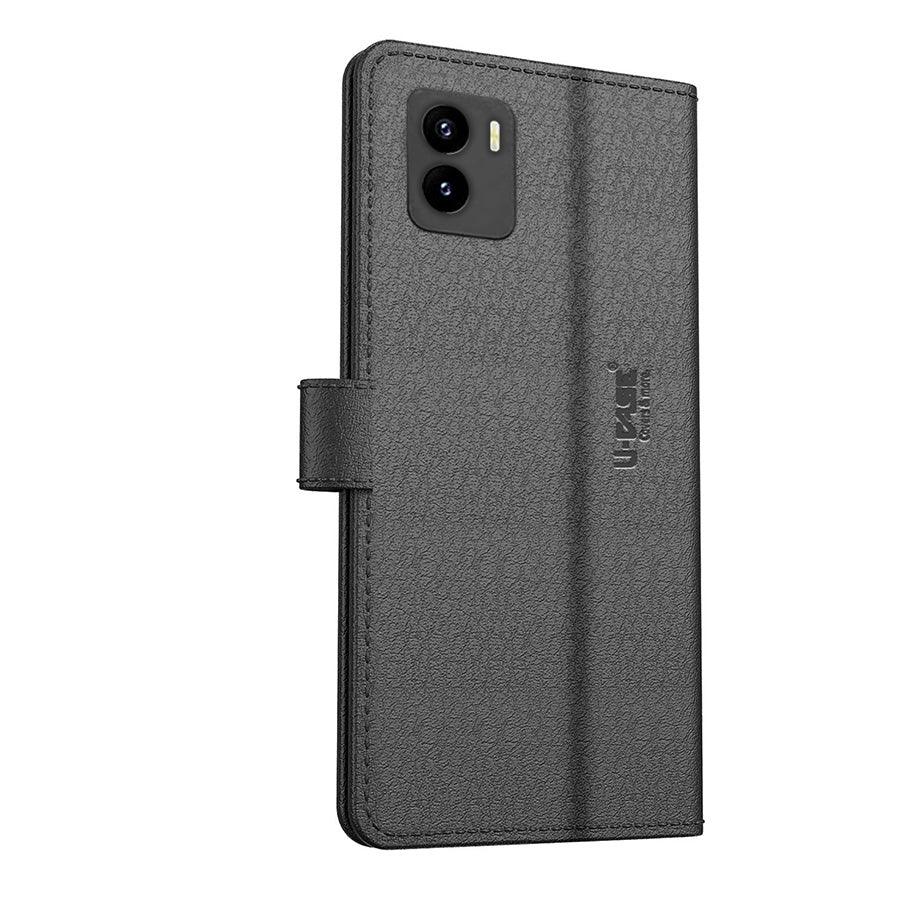 U-CASE Flip Cover for Vivo Y15s 2022 / Y01 Vegan Foldable Stand & Pocket Magnetic Closure - Aibex