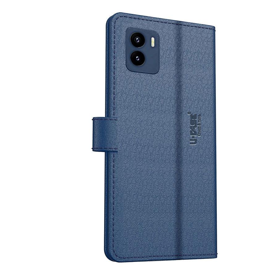 U-CASE Flip Cover for Vivo Y15s 2022 / Y01 Vegan Foldable Stand & Pocket Magnetic Closure - Aibex