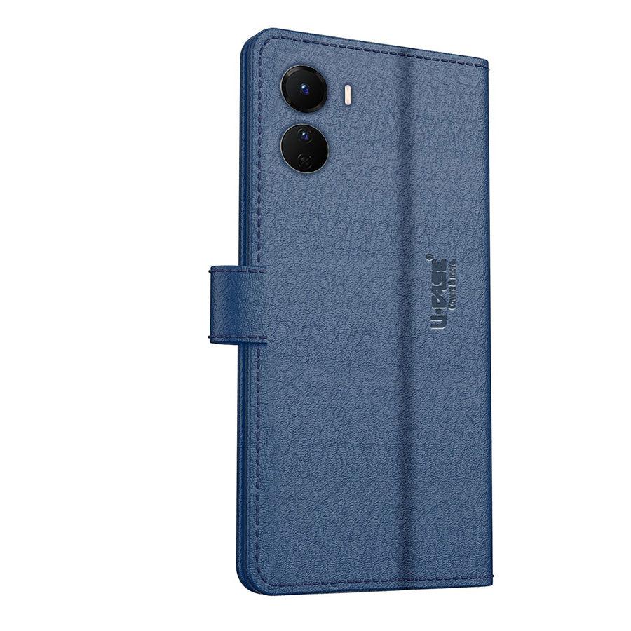 U-CASE Flip Cover for Vivo Y16/ Vivo T2x 5G / Vivo Y56 5G Vegan Foldable Stand & Pocket Magnetic Closure - Aibex