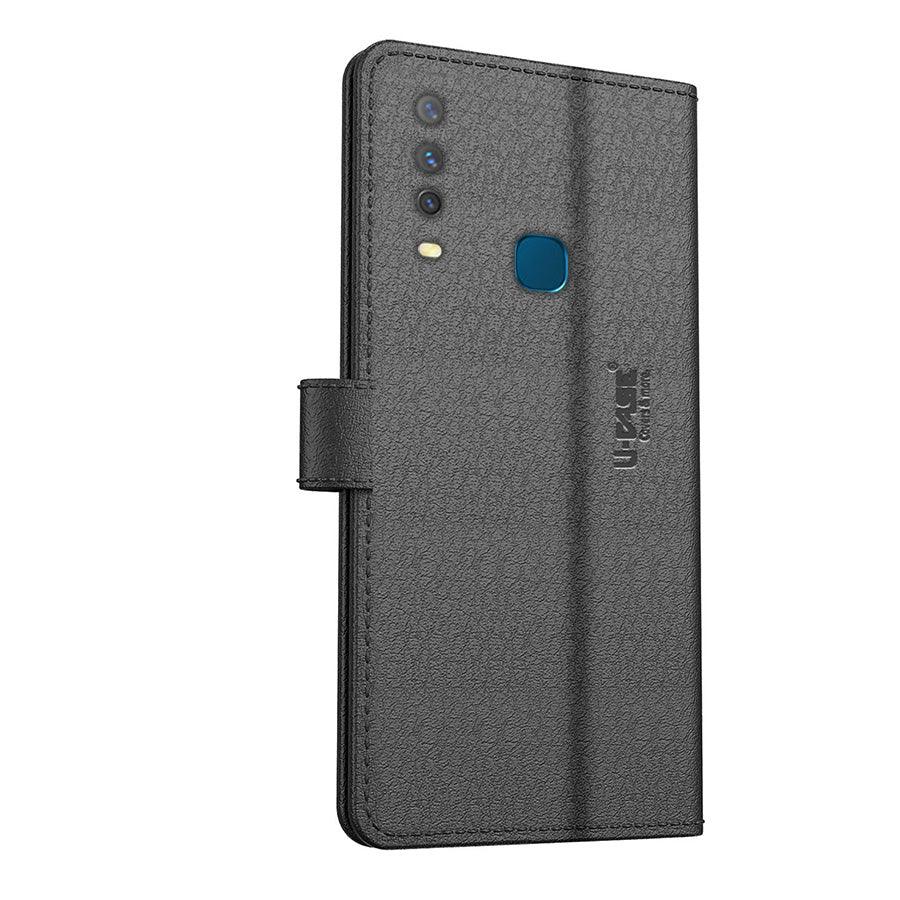 U-CASE Flip Cover for Vivo Y17 / Y12 / Y15 Vegan Foldable Stand & Pocket Magnetic Closure - Aibex