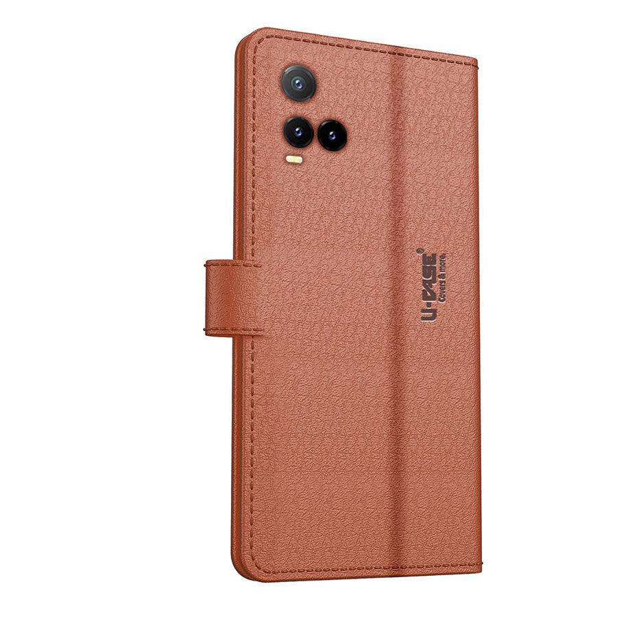 U-CASE Flip Cover for Vivo Y33S /Vivo Y33T / Vivo Y21 (2021) Vegan Foldable Stand & Pocket Magnetic Closure - Aibex