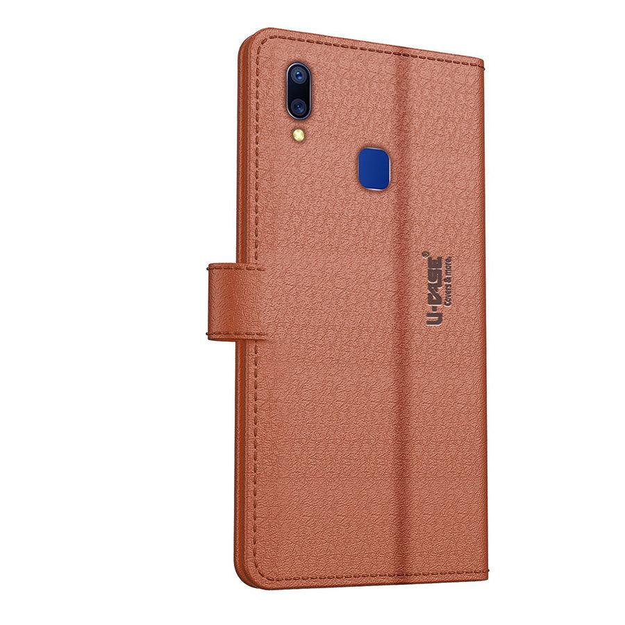 U-CASE Flip Cover for Vivo Y95 / Vivo Y93 / Vivo Y91 Vegan Foldable Stand & Pocket Magnetic Closure - Aibex