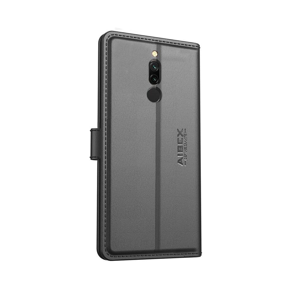 Xiaomi Redmi 8 Aibex PU Leather Flip Cover Foldable Stand & Pocket Magnetic Closure - Aibex