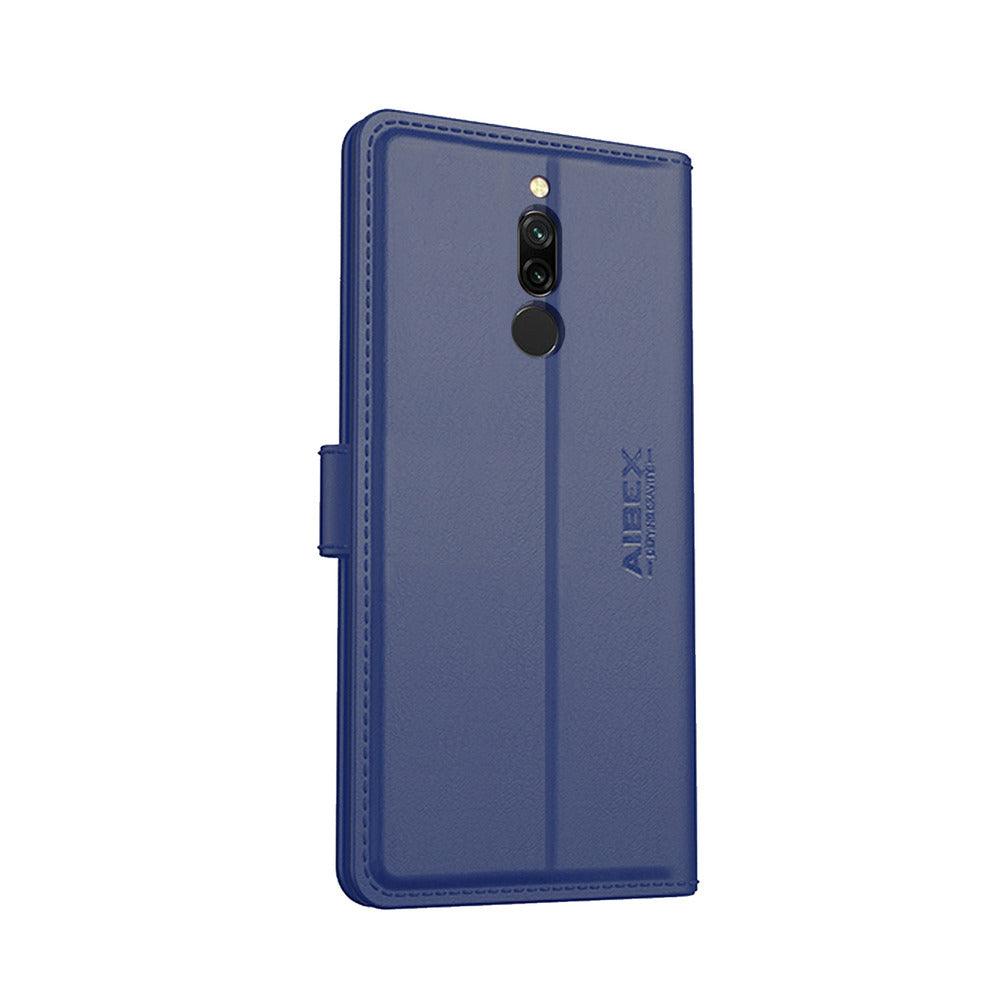 Xiaomi Redmi 8 Aibex PU Leather Flip Cover Foldable Stand & Pocket Magnetic Closure - Aibex