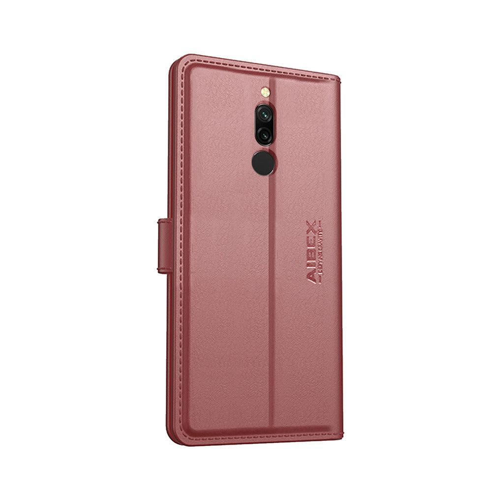 Xiaomi Redmi 8 Aibex PU Leather Flip Cover Foldable Stand & Pocket Magnetic Closure - Aibex