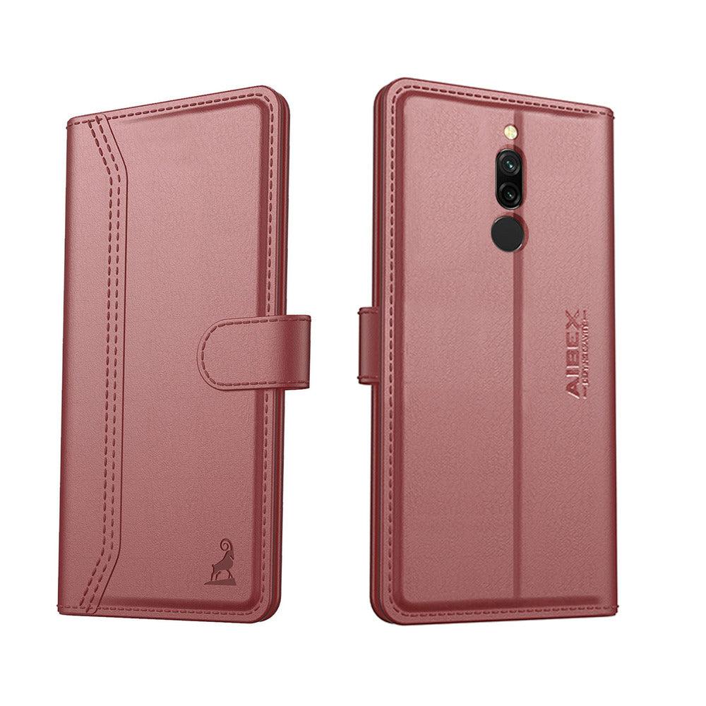 Xiaomi Redmi 8 Aibex PU Leather Flip Cover Foldable Stand & Pocket Magnetic Closure - Aibex