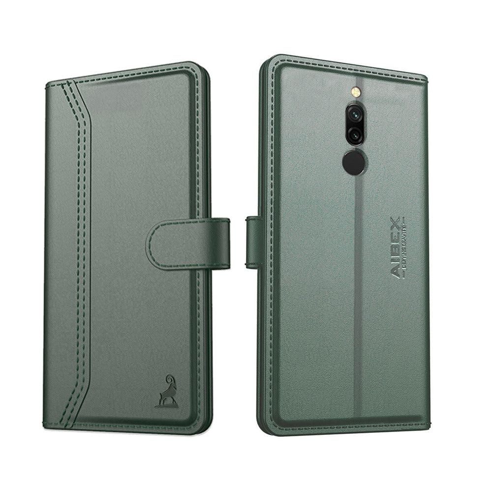 Xiaomi Redmi 8 Aibex PU Leather Flip Cover Foldable Stand & Pocket Magnetic Closure - Aibex