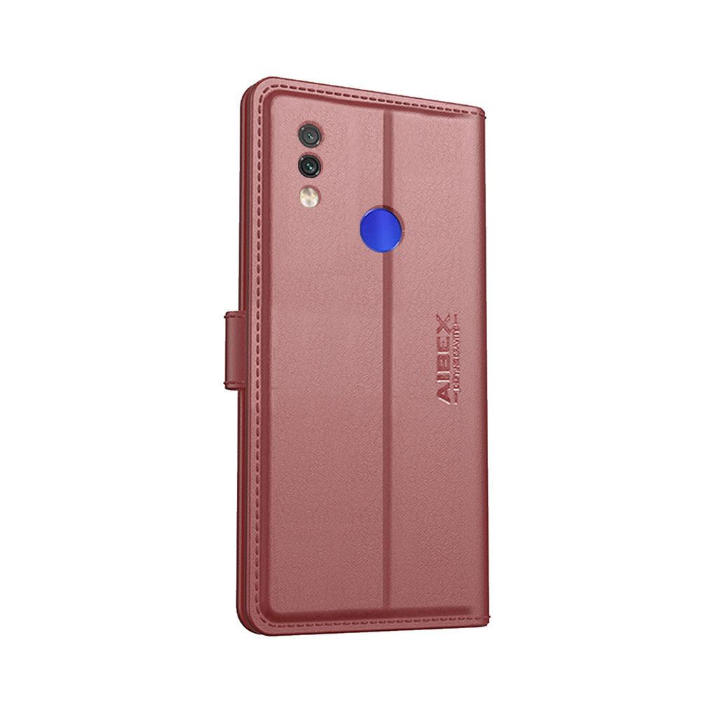 Xiaomi Redmi Note 7 Pro Aibex PU Leather Flip Cover Foldable Stand & Pocket Magnetic Closure - Aibex