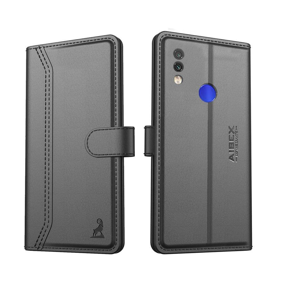 Xiaomi Redmi Note 7 Pro Aibex PU Leather Flip Cover Foldable Stand & Pocket Magnetic Closure - Aibex