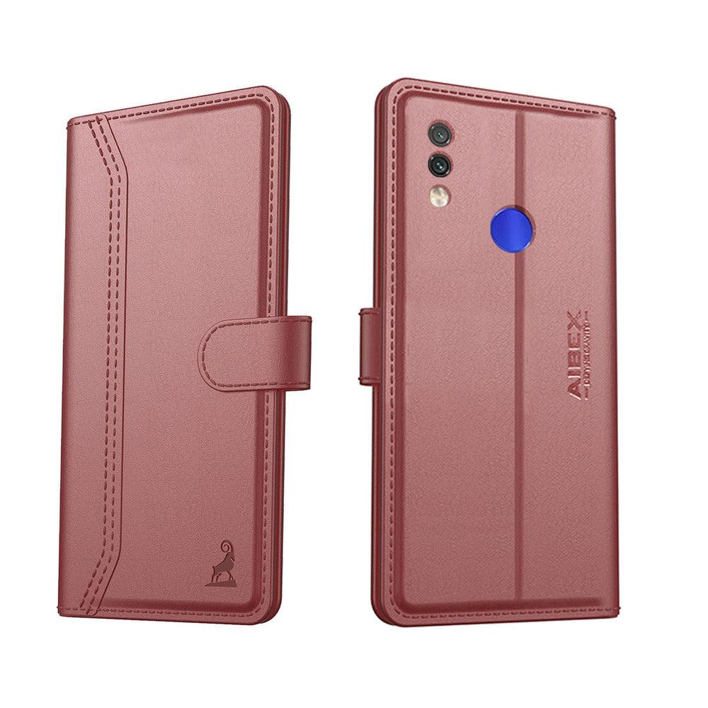 Xiaomi Redmi Note 7 Pro Aibex PU Leather Flip Cover Foldable Stand & Pocket Magnetic Closure - Aibex