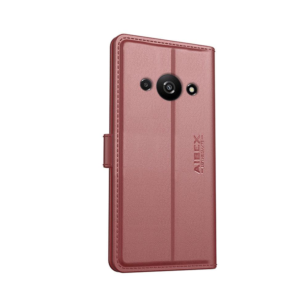 Xiaomi Redmi A3 / Poco C61 Aibex PU Leather Flip Cover Foldable Stand & Pocket Magnetic Closure - Aibex
