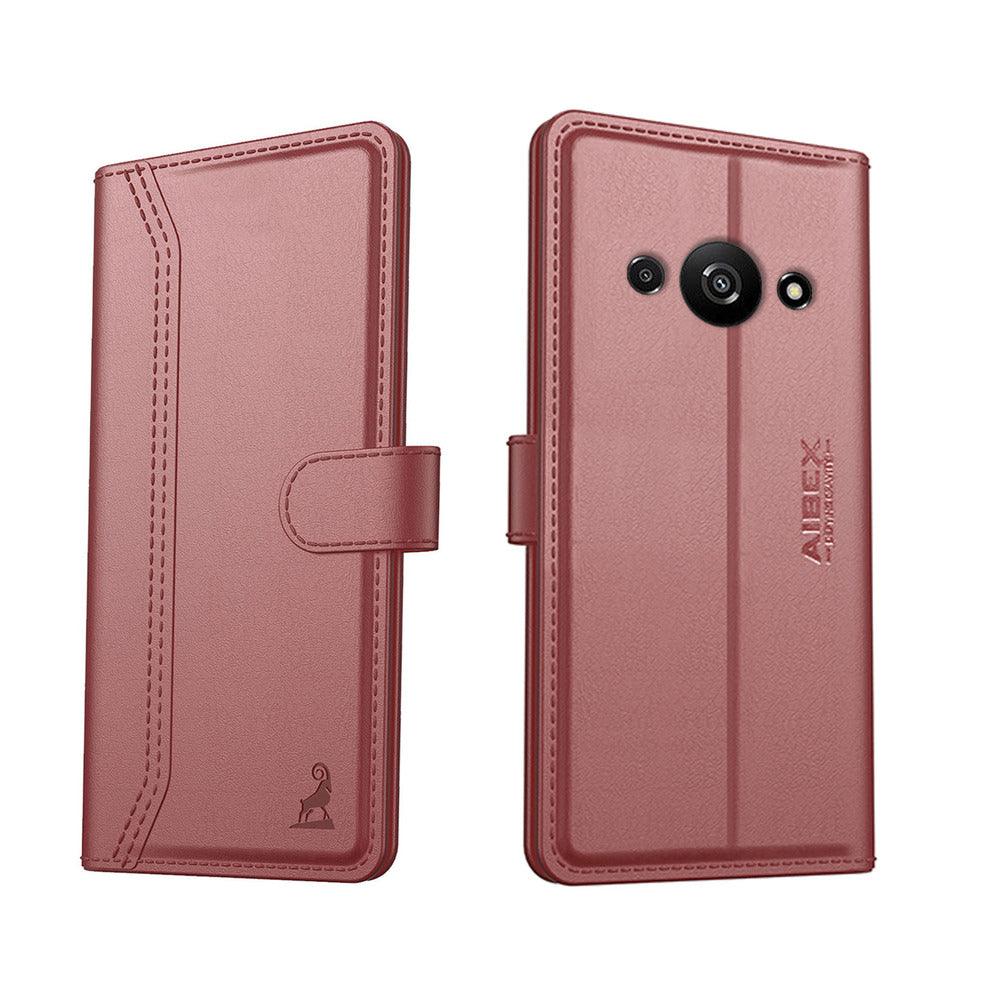 Xiaomi Redmi A3 / Poco C61 Aibex PU Leather Flip Cover Foldable Stand & Pocket Magnetic Closure - Aibex