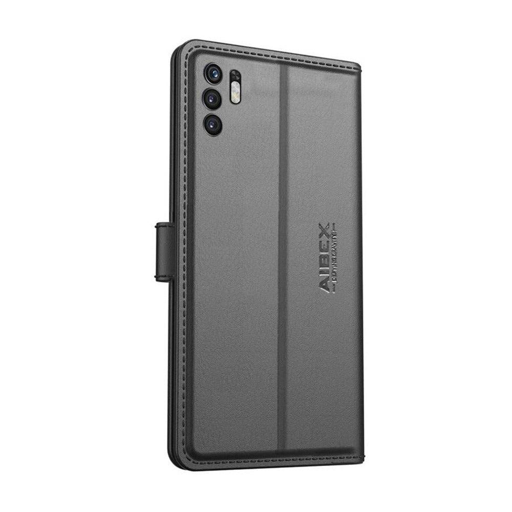 Xiaomi Redmi Note 10T 5G Aibex PU Leather Flip Cover Foldable Stand & Pocket Magnetic Closure - Aibex
