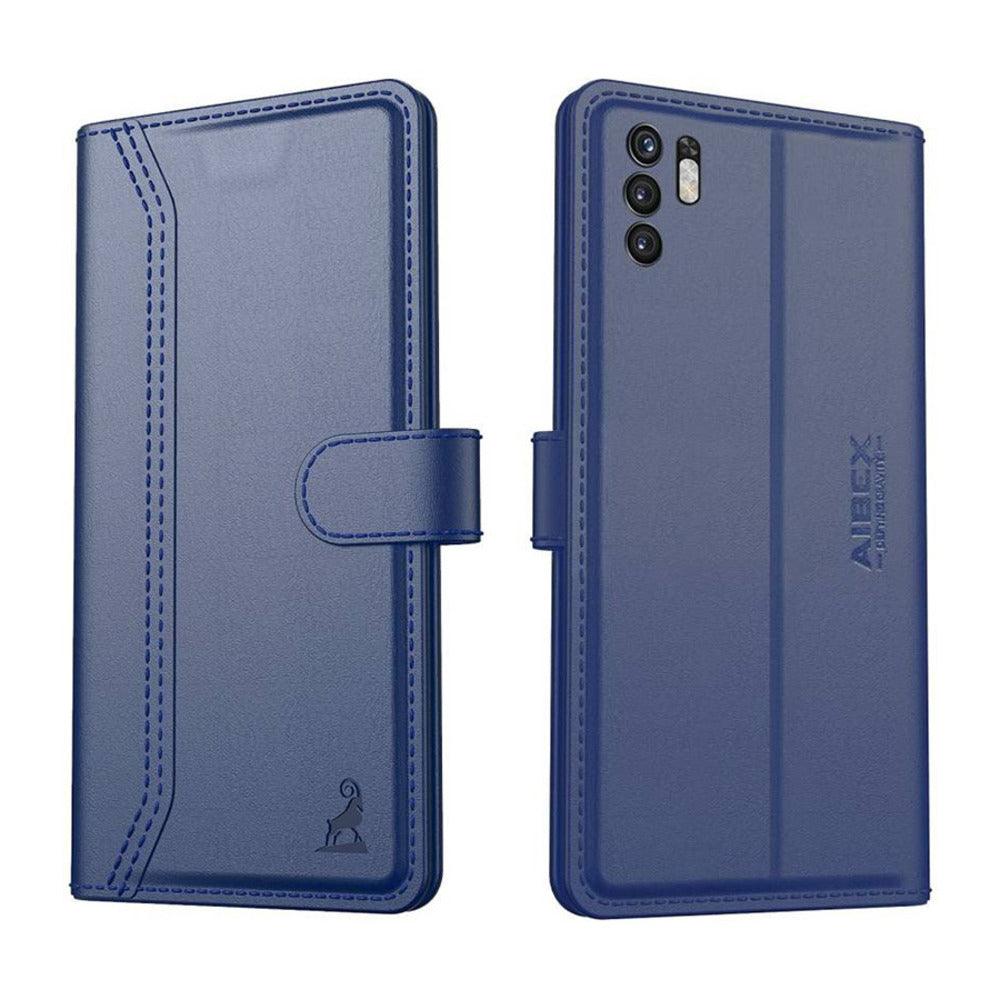 Xiaomi Redmi Note 10T 5G Aibex PU Leather Flip Cover Foldable Stand & Pocket Magnetic Closure - Aibex
