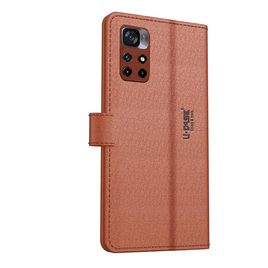 U-CASE Flip Cover for Xiaomi Poco M4 Pro 5G Vegan Foldable Stand & Pocket Magnetic Closure - Aibex