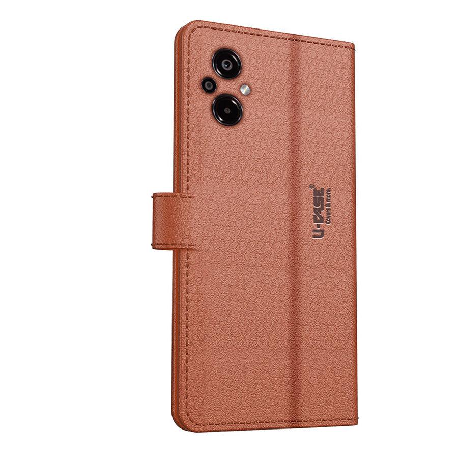 U-CASE Flip Cover for Xiaomi Poco M5 Vegan Foldable Stand & Pocket Magnetic Closure - Aibex