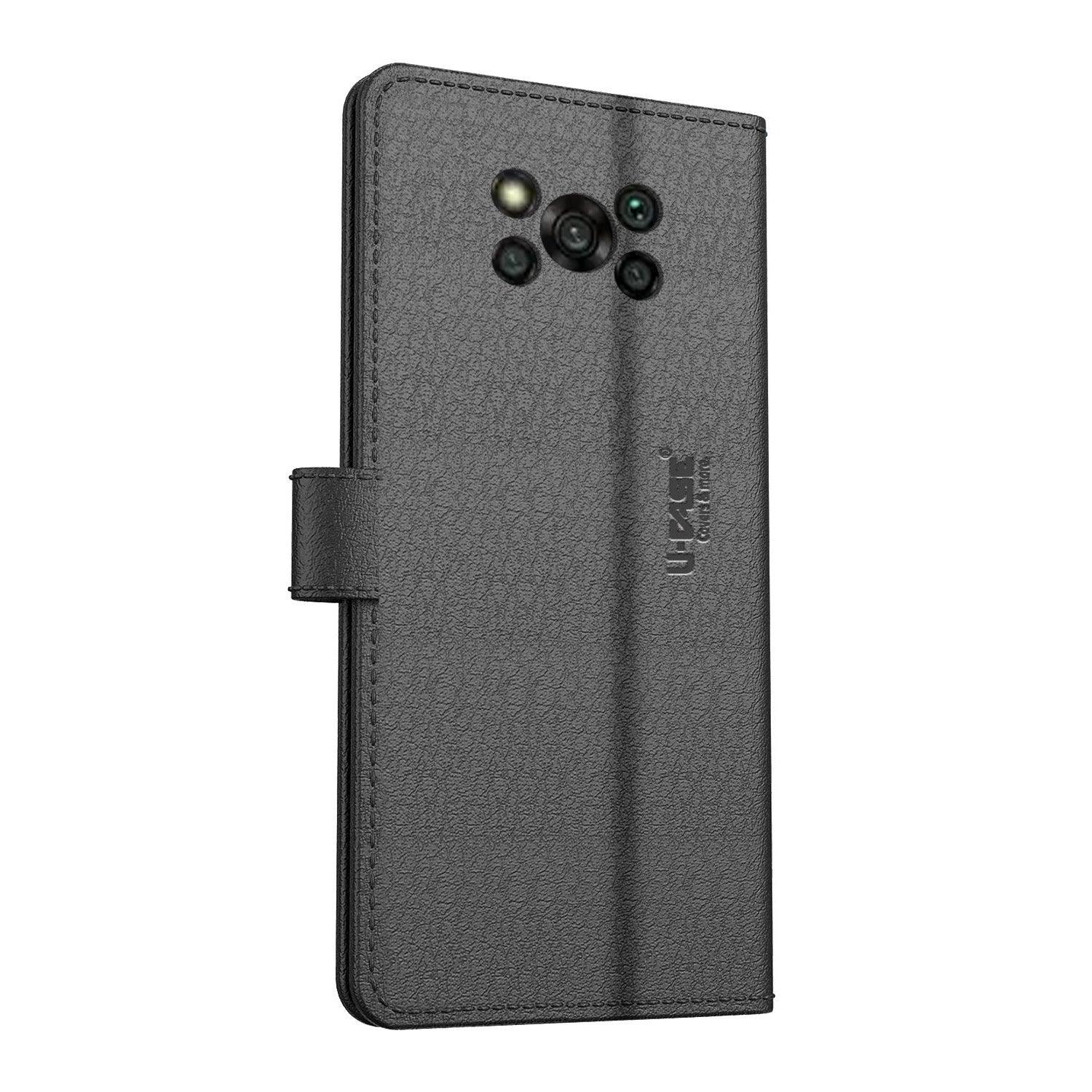 U-CASE Magnetic Flip Cover for Xiaomi Poco X3 Pro / Poco X3 Power Vegan Foldable Stand & Pocket Magnetic Closure - Aibex