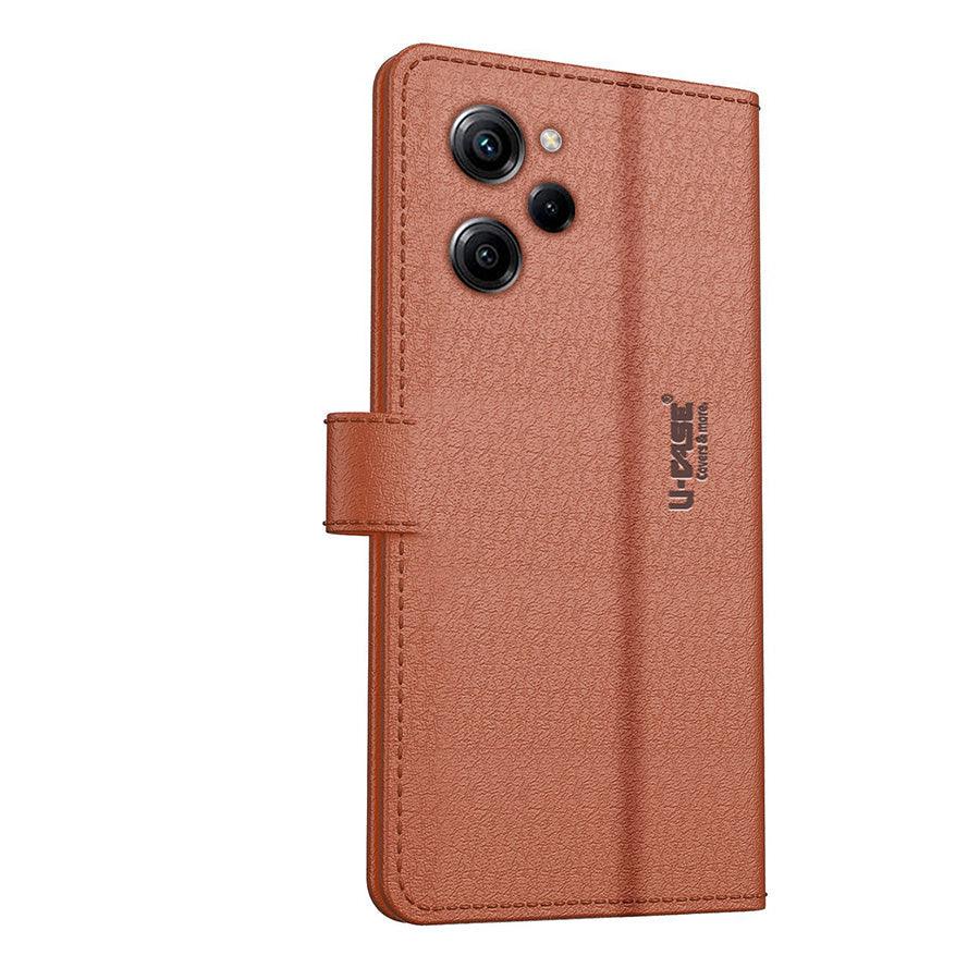 U-CASE Flip Cover for Xiaomi Poco X5 Pro 5G Vegan Foldable Stand & Pocket Magnetic Closure - Aibex