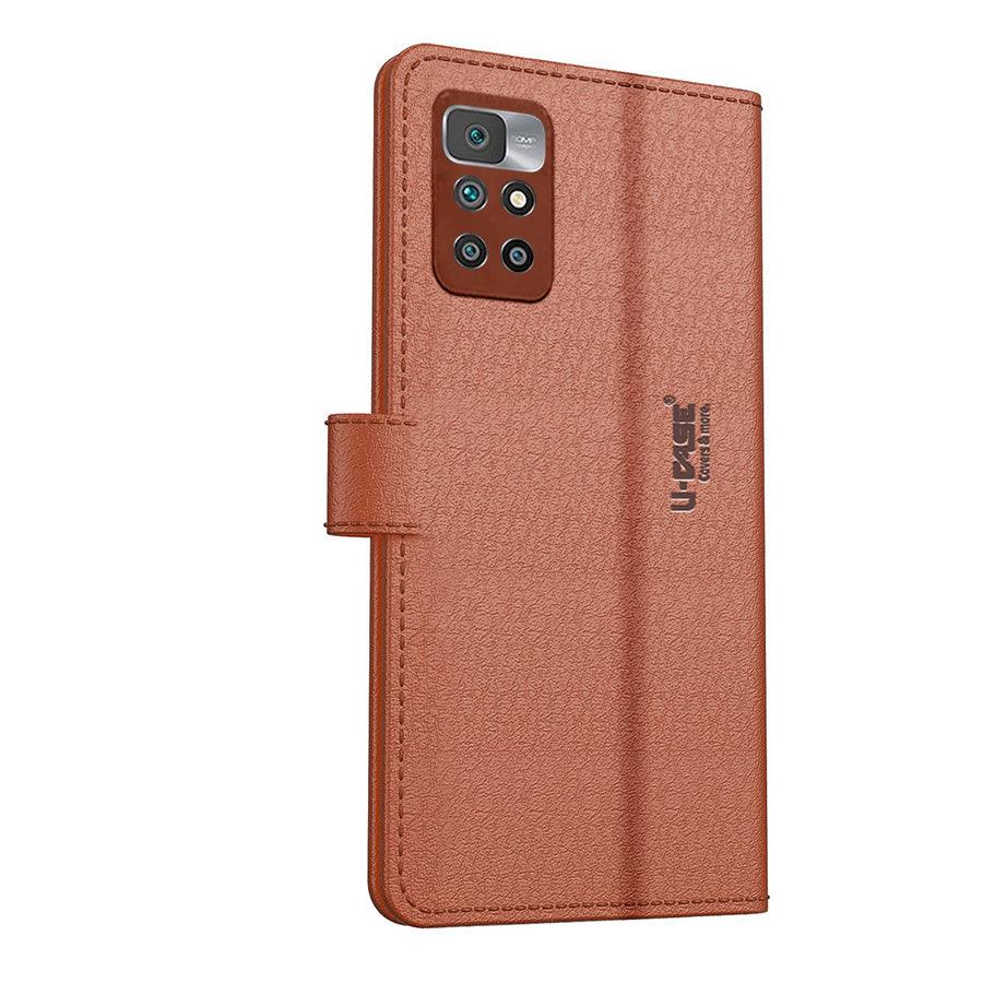 U-CASE Flip Cover for Xiaomi Redmi 10 / 10 Power Vegan Foldable Stand & Pocket Magnetic Closure - Aibex