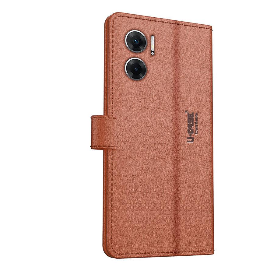 U-CASE Flip Cover for Xiaomi Redmi 11 Prime 5G Vegan Foldable Stand & Pocket Magnetic Closure - Aibex