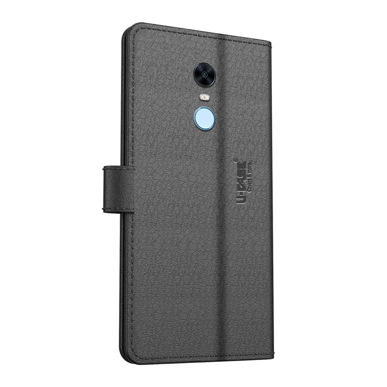 U-CASE Magnetic Flip Cover for Xiaomi Redmi Note 5 Vegan Foldable Stand & Pocket Magnetic Closure - Aibex