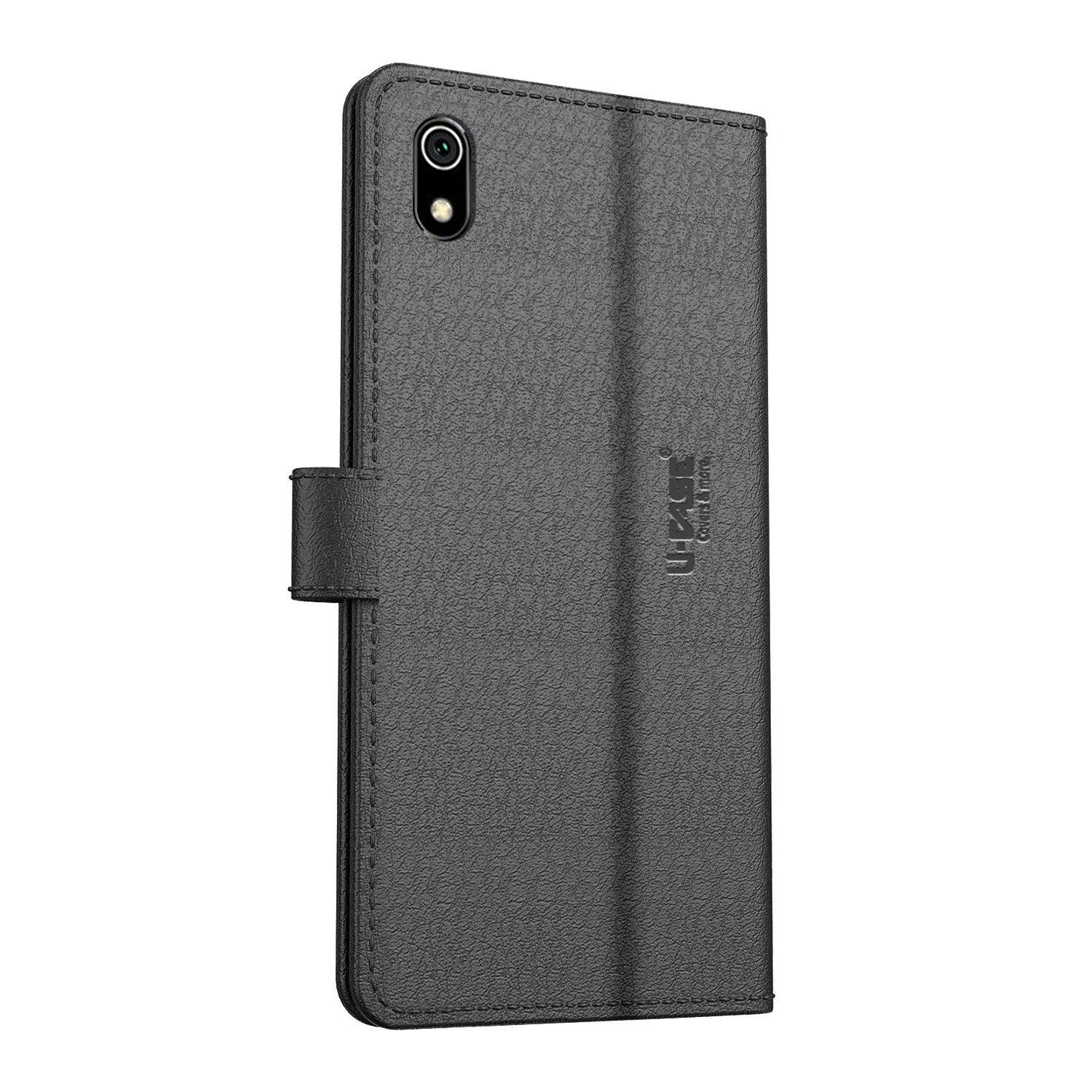 U-CASE Magnetic Flip Cover for Xiaomi Redmi 7A Vegan Foldable Stand & Pocket Magnetic Closure - Aibex