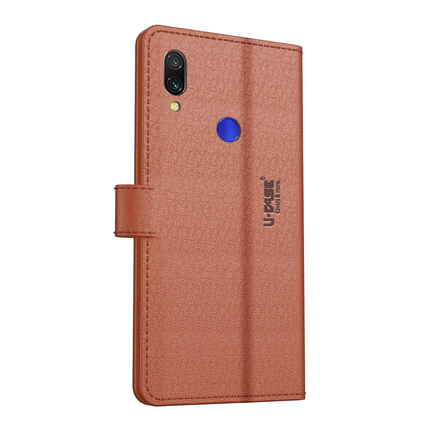 U-CASE Magnetic Flip Cover for Xiaomi Redmi Note 7 / 7s / Redmi Note 7 Pro Vegan Foldable Stand & Pocket Magnetic Closure - Aibex