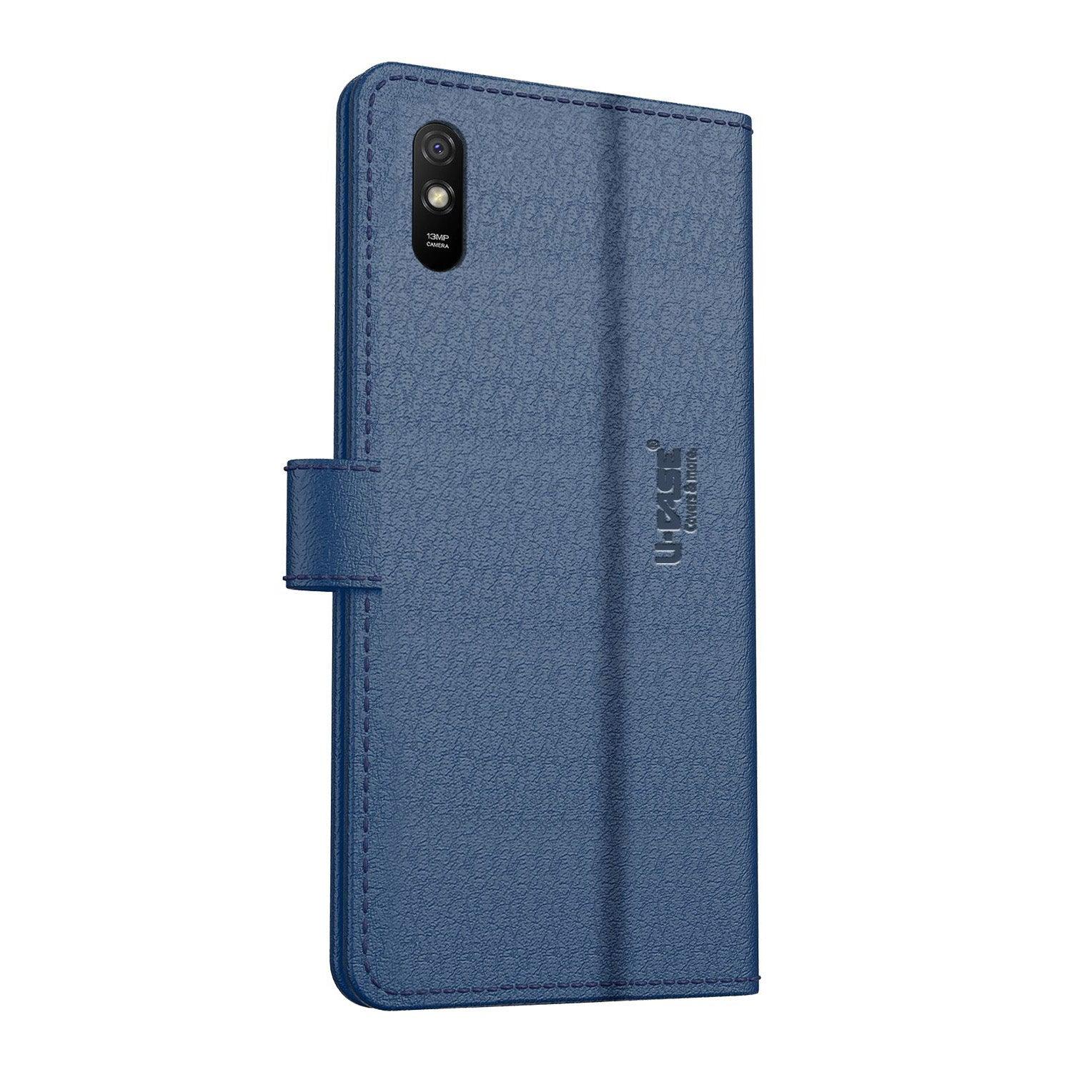 U-CASE Magnetic Flip Cover for Xiaomi Redmi 9A / Redmi 9i / 9A Sport Vegan Foldable Stand & Pocket Magnetic Closure - Aibex