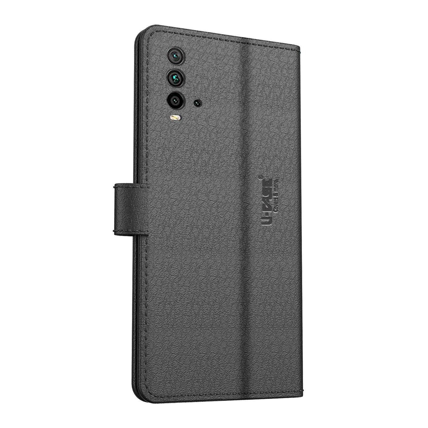 U-CASE Magnetic Flip Cover for Redmi 9 Power / Xiaomi Poco M3 Vegan Foldable Stand & Pocket Magnetic Closure - Aibex