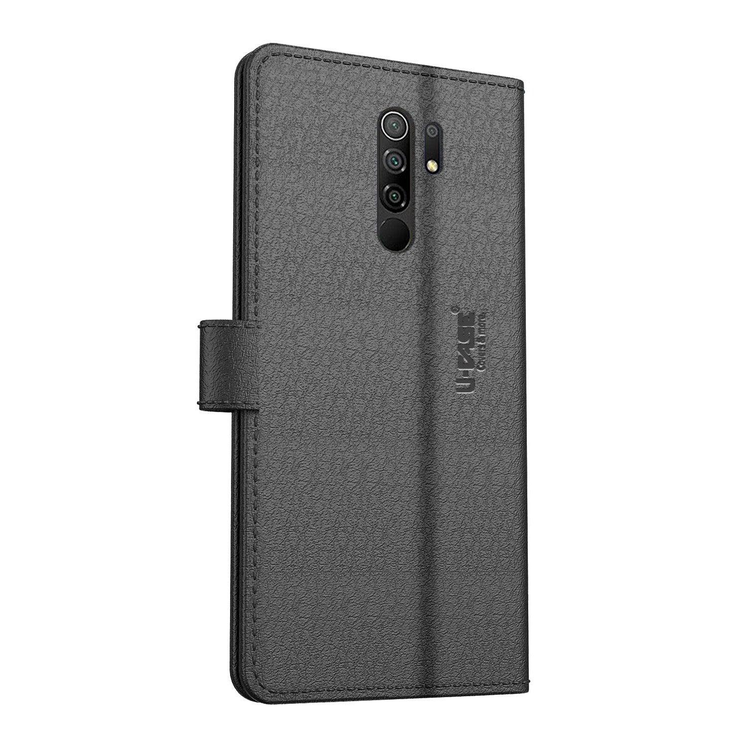 U-CASE Magnetic Flip Cover for Xiaomi Redmi 9 / Redmi 9 Activ / Poco C31 Vegan Foldable Stand & Pocket Magnetic Closure - Aibex