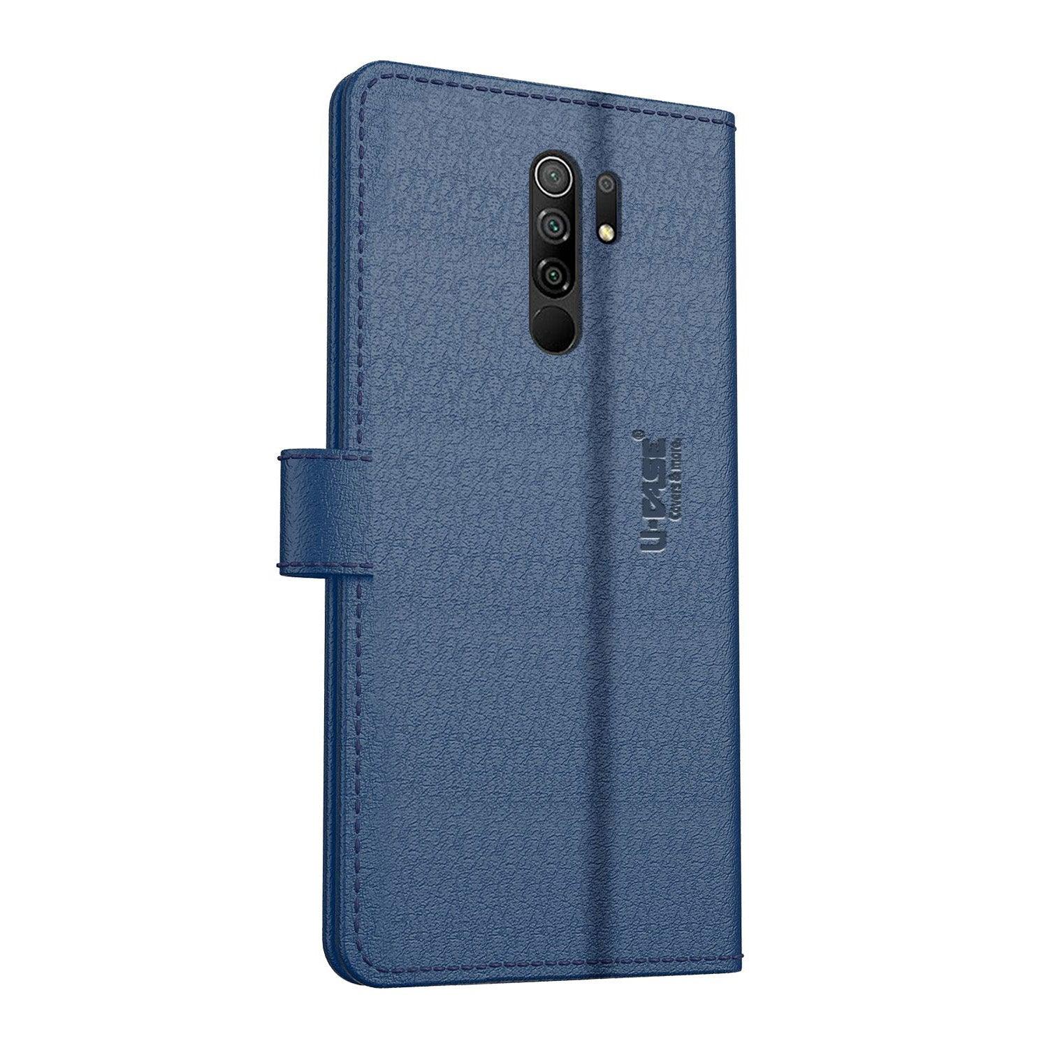U-CASE Magnetic Flip Cover for Xiaomi Redmi 9 / Redmi 9 Activ / Poco C31 Vegan Foldable Stand & Pocket Magnetic Closure - Aibex