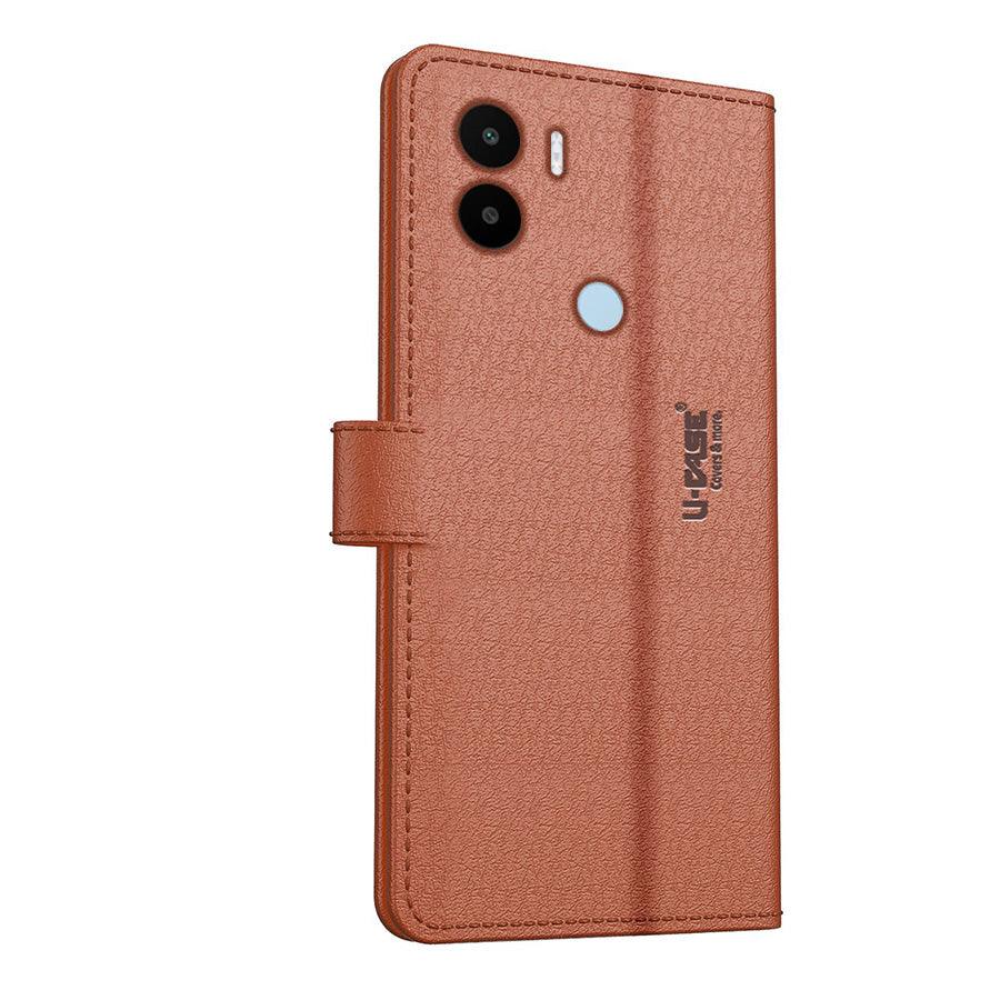 U-CASE Flip Cover for Xiaomi Redmi A1 Plus / Xiaomi Redmi A2 Plus / Poco C51 / Poco C50 Vegan Foldable Stand & Pocket Magnetic Closure - Aibex
