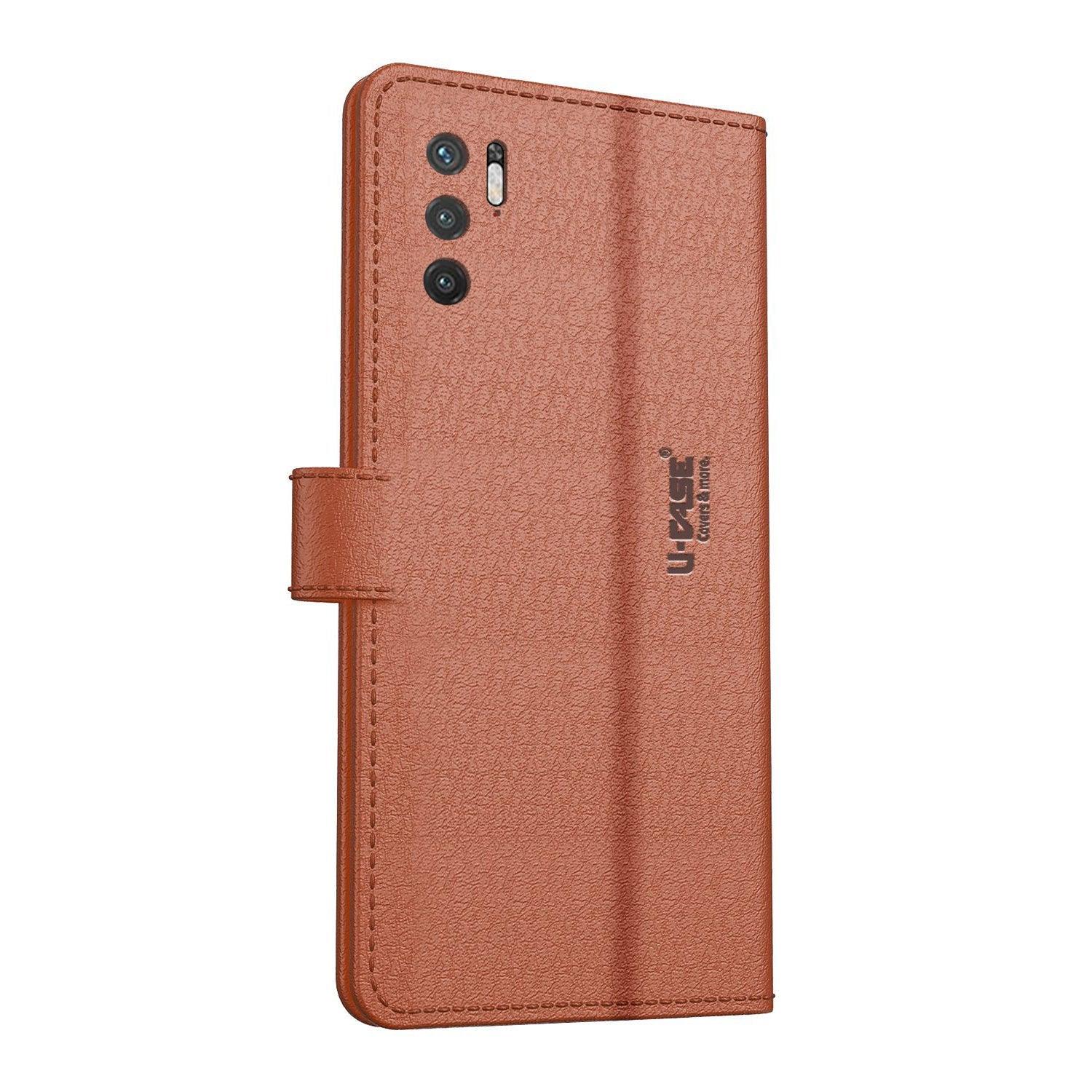 U-CASE Magnetic Flip Cover for Xiaomi Redmi Note 10T 5G Vegan Foldable Stand & Pocket Magnetic Closure - Aibex