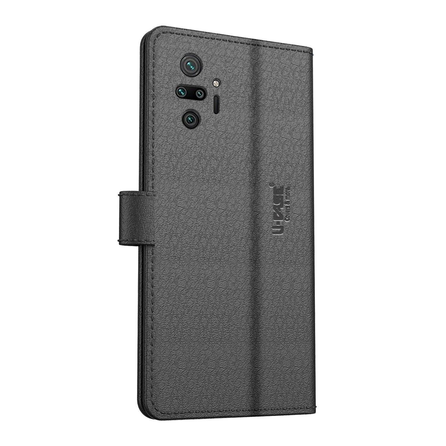U-CASE Magnetic Flip Cover for Xiaomi Redmi Note 10 Pro Vegan Foldable Stand & Pocket Magnetic Closure - Aibex