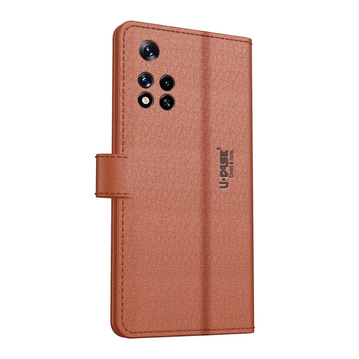 U-CASE Magnetic Flip Cover for Xiaomi Redmi Note 11 Pro Plus 5G Vegan Foldable Stand & Pocket Magnetic Closure - Aibex