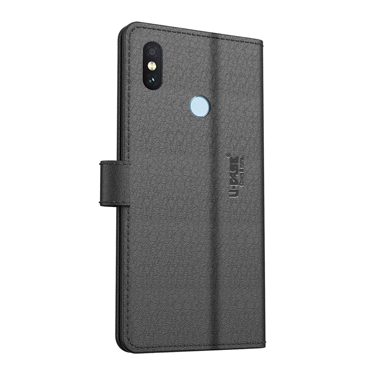 U-CASE Magnetic Flip Cover for Xiaomi Redmi Note 5 Pro Vegan Foldable Stand & Pocket Magnetic Closure - Aibex